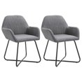 thumbnail image 1 of vidaXL Dining Chairs 2 pcs Dark Grey Fabric, 1 of 5
