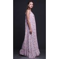 thumbnail image 3 of Bimba Robe de Nuit Imprimée Light Purple3 à Feuilles Florales et Primevère pour Femmes Longue à Bretelles Spaghetti Robe Maxi Vêtement de Nuit Grande, 3 of 5