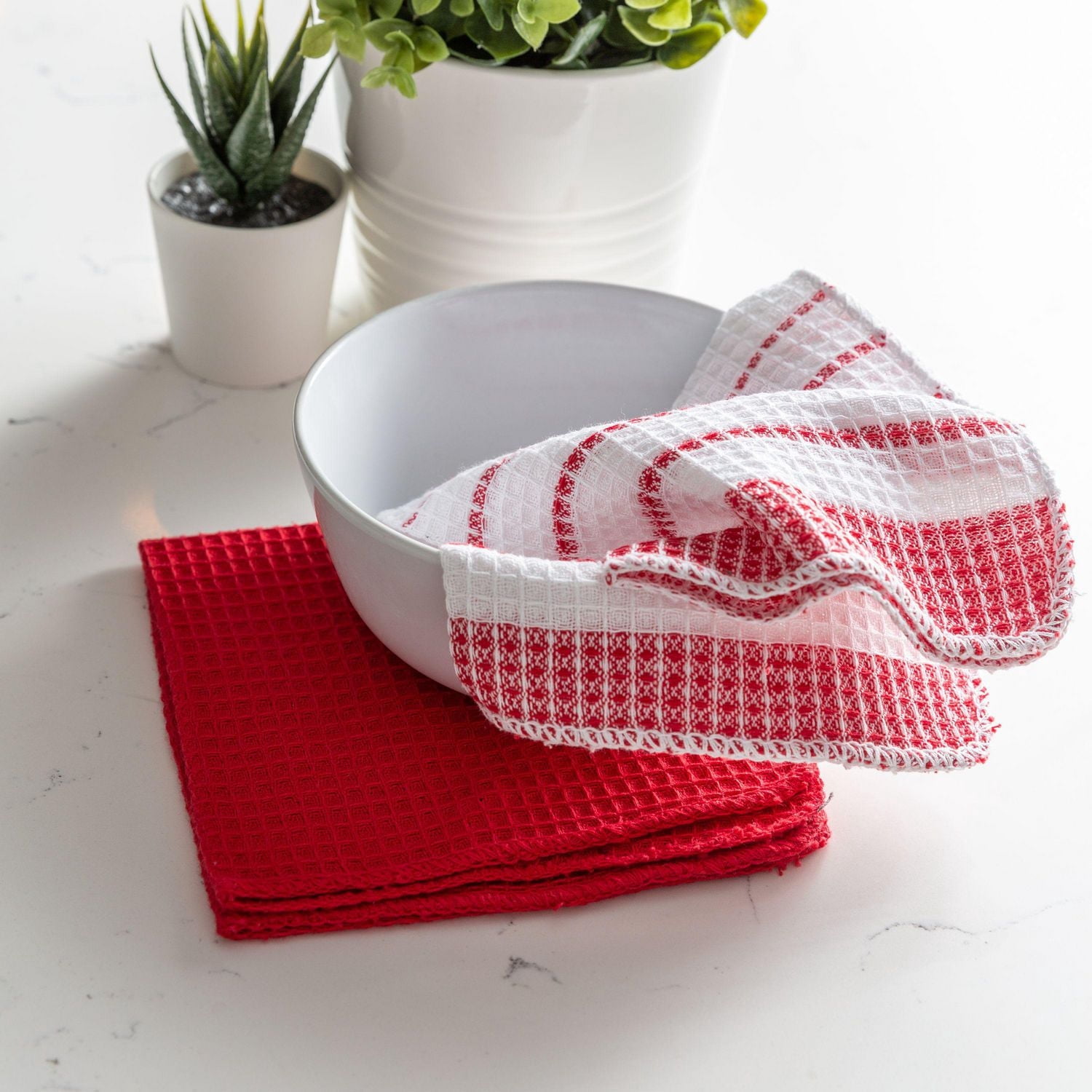 Lot de 6 torchons à vaisselle en coton Fouta Stripe