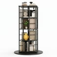 thumbnail image 1 of Garvee Revolving Bookshelf 15.7 x 15.7 x 54.1", 4 Tier 360°, Metal Frame with Safety Rails, Black, 1 of 8