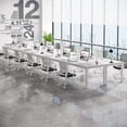 thumbnail image 1 of Tribesigns 6.5FT White Conference Table, Modern Office Meeting Room Table with Metal Frame, 78.74"W x 27.56"D for 6-8 People, Only Table, 1 of 5