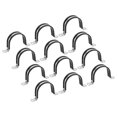 thumbnail image 1 of Unique Bargains 12Pack 2-5/32' Cable Clamp U Shape Stainless Steel Rubber Cushioned Pipe Strap, 1 of 5