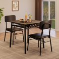 thumbnail image 2 of Garvee Small Dining Table Set for 2, 3-Piece Square Kitchen Table with 2 Upholstered Chairs, Black, 2 of 9