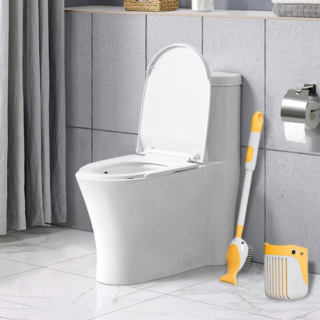 Toilet Cleaning Brush With Spray Function Detachable Suction Cup Base Ventilated Design Fish Tail Headfor Deep Cleaning - Cleaning Brush 2