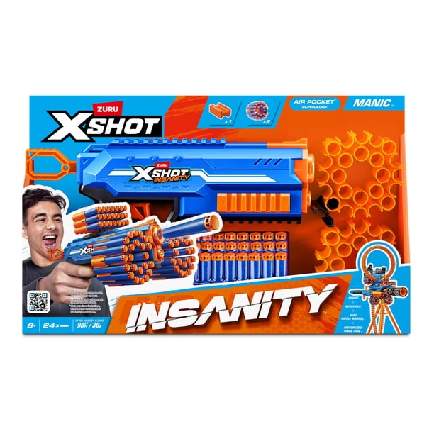XSHOT Insanity Manic Blaster by ZURU Outdoor Blaster with 24 Air