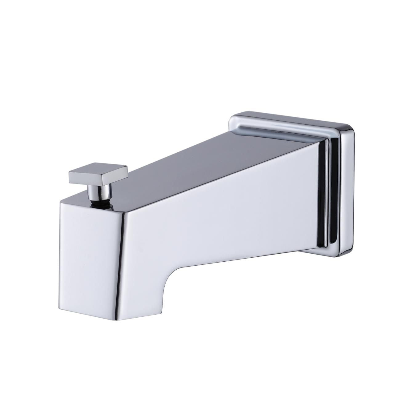 Bec de bain carré d'akuaplus® avec déviateur escamotable et raccord lisse 1/2 po.