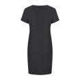 thumbnail image 5 of QIPOPIQ Robes pour Femmes avec Poches Manches Courtes Robes Décontractées Col Rond Robe d'Été Robes Unies Offres 2023, 5 of 5