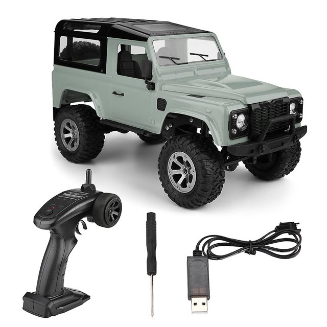 2.4GHz Four Wheel Drive Off Road RC Car Toy - 1/16 Scale with Dual LED Headlights (Light Green)