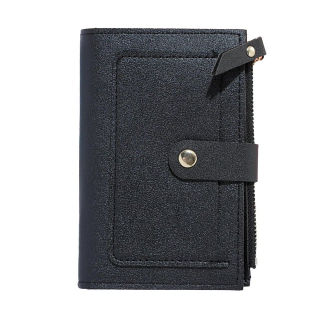 Card Holder Pouch Women Purse Versatile Women‘s Purse with Button Closure Solid Color Card Holder Wallet Portable Changes