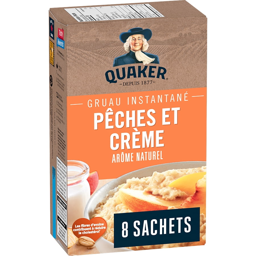 Quaker Gruau instantané Saveur Pêches et crème