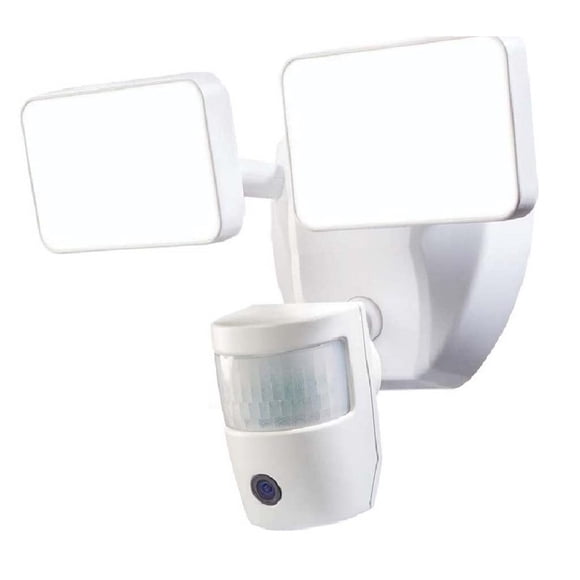 HZ-9300-WH - SECURITY LIGHT MOTION ACTIVATED 1080P VIDEO TWIN HEAD LED 2000LU