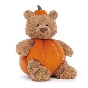 MEETOO Animaux écrémés & Jouets en peluche, Ours en peluche de citrouille d'Halloween