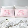 thumbnail image 3 of Erosebridal Housse de Couette Monogrammée pour Ados Très Grand, Ensembles de Literie Lettre Initiale S Format Très Grand, Déco Nœud Rose, Réversible, 3 of 7