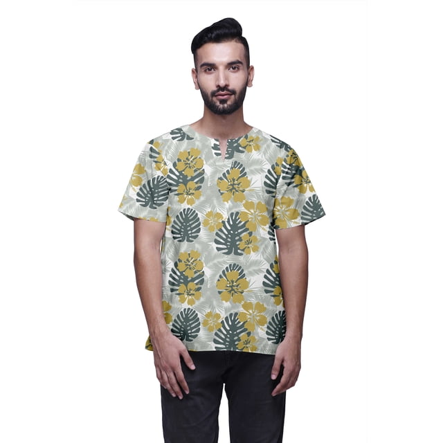 Atasi Kurta Indienne pour Garçons Imprimée Manches Courtes Kurta pour Hommes Kurta Designer