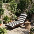 thumbnail image 2 of Aoodor Coussin de Chaise Longue d'Extérieur avec Appuie-Tête pour Chaise Longue de Patio, Coussin de Chaise Longue de Patio Résistant à la Décoloration 79 x 25 x 3.2 Pouces pour Terrasse, Piscine, Pelouse, Rayure Noire, 2 of 7