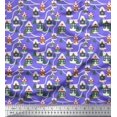 thumbnail image 1 of Soimoi Georgette Viscose Fabric Tree & House Architectural Decor Fabric Printed Yard 42 Inch Wide, 1 of 5