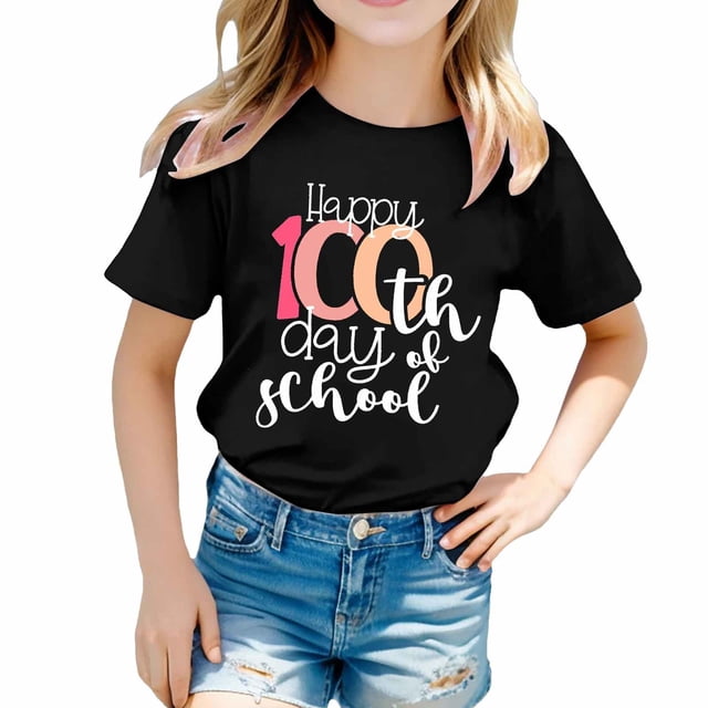 TZEWGL Chemise Mignonne pour Tout-Petit Imprimé Graphique Col Rond Manches Courtes pour Nouveau-Nés Taille 8-9T