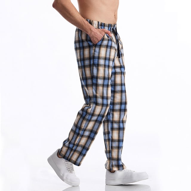 asjyhkr Mens Pajama Pants Drawstring Elastic Waist Lightweight Lounge Trousers with Pockets