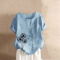 thumbnail image 1 of Babysbule Hauts pour Femmes Liquidation Mode Femmes Été Ample Imprimé T-Shirt à Col Rond Manches Courtes Blouse Décontractée Hauts, 1 of 3