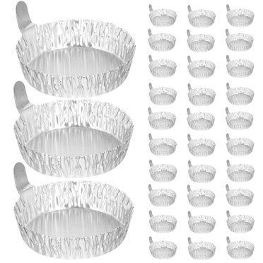 Shisuyan Silver Weighing Dish Aluminum Foil 100Pcs 1.97X1.85X0.55In