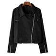 thumbnail image 4 of CEHVOM Women Long Sleeve Open Front Short Cardigan Zipper Jacket Coat Top, 4 of 8