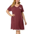 thumbnail image 1 of GRACE & GRANDEUR Women's Plus Size Polka Dots Short Sleeve Sleepshirts, 1 of 6