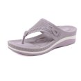 thumbnail image 2 of LSLJS Sandales pour Femmes Grande Taille Légères Chaussures Rétro Tongs de Massage Semelle Souple Pantoufles Compensées, Pantoufles pour Femmes, 2 of 9