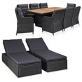 thumbnail image 1 of vidaXL Ensemble de Salle à Manger Extérieur 11 Pcs Poly Rotin Noir, 1 of 5