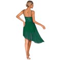 thumbnail image 2 of Oyolan Robe de Danse Ballet à Sequins pour Femmes Bretelles Spaghetti Col en V Ourlet Haut Bas Danseuse Lyrique Verte P, 2 of 7