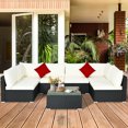 thumbnail image 1 of Gymax Ensemble de Mobilier Sectionnel de Conversation pour Patio en Rotin 7 Pcs avec Coussin et Oreiller, 1 of 8