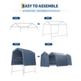 thumbnail image 4 of Remise pour Moto 6x8 / 6x6 Pi, Abri Extérieur Robuste et Imperméable avec Cadre en Acier Galvanisé, Housse PE Résistante aux UV pour Rangement de Vélos et d'Outils de Jardin, Gris, 4 of 8