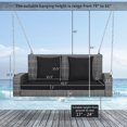 thumbnail image 2 of Gymax 2-Person Patio Hanging Porch Swing Rattan 800LBS Swing Bench w/ Black Cushions, 2 of 9
