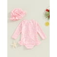 thumbnail image 3 of FAROOT Toddler Girls Rash Guard Swimsuit Rompers Long Sleeve Floral Print Baby Ruffles Bathing Suit Swimwear with Swim Cap, 3 of 9