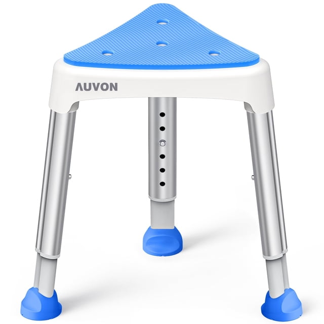 AUVON Triangle Shower Chair for Space Saving, Adjustable Shower Stool 400 lbs Tool-Free Assembly, Shower Bench for Inside of Show