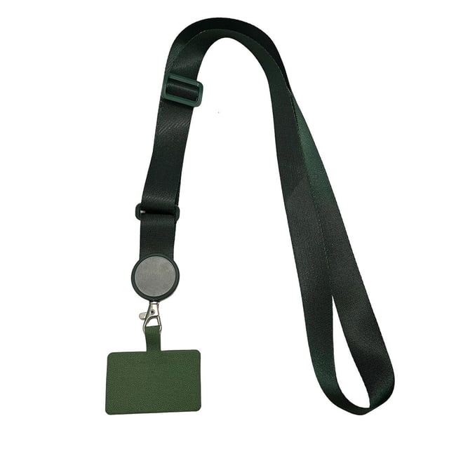 Universal Phone Lanyards Crossbody Patch Traveling Hiking Portable Detachable Neck Hanging Rope Strap Outdoor Smartphone Dark Green