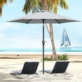 thumbnail image 2 of Outsunny Patio Sun Umbrella, Outdoor Parasol with 6 Ribs, Light Grey, 2 of 10