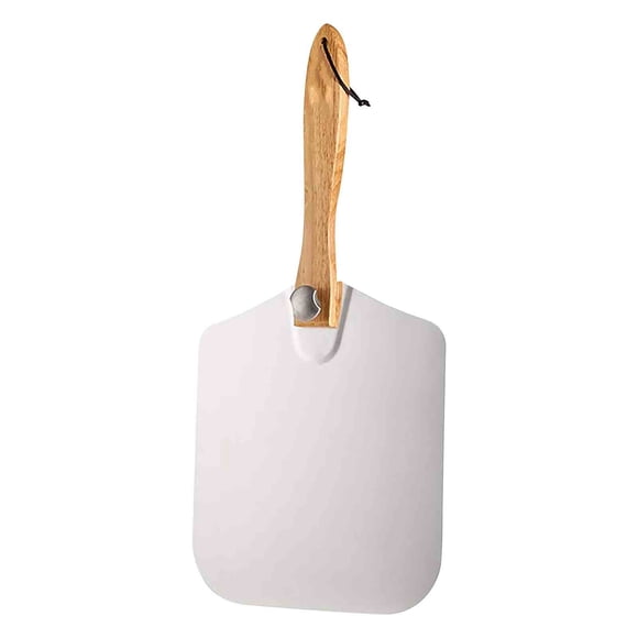 Wooden Pizza Peel 12 Inch 12 X 14 Inch Metal Pizza Spatula with Foldable Wood Handle-Aluminum Pizza Peel Pizza Paddle for Family Pizza Oven Baking Pizza, Dough, Bread Pizza Paddle 12 Inch