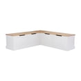 thumbnail image 1 of Linon Troyin Coin de Rangement en Bois Naturel et Blanc avec Coussins/oreillers Beige, 1 of 15