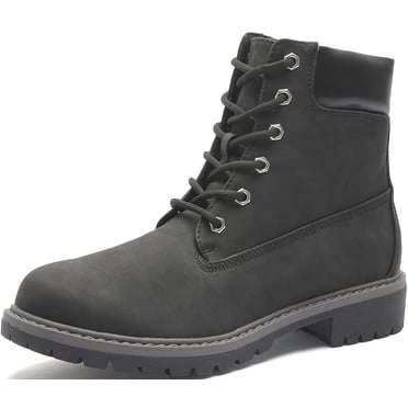 Bottes de Travail pour Femmes Antidérapantes à Lacets Bottillons à Embout d'Acier Chaussures d'Extérieur Montantes Noires 11