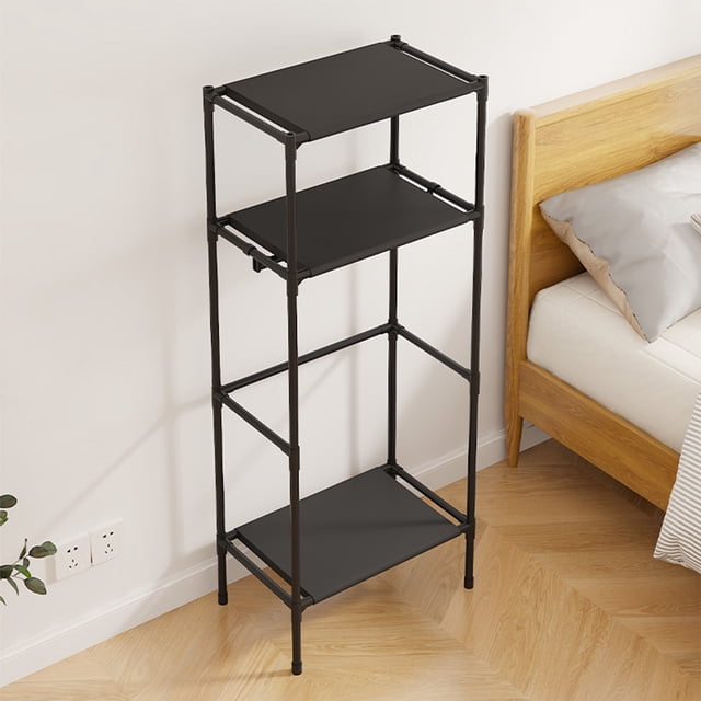 RKSTN Plast C Coat Rack Coat Rack Freestanding Closet Organizer Hall Tree with 2 Storage Shelves Corner Storage Organizer for Entryway Bedroom