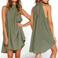 thumbnail image 1 of Robe Irrégulière de Vacances pour Femmes Robe d'Été de Plage Sans Manches pour Dames Robe de Fête, 1 of 8