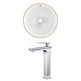 thumbnail image 1 of 15.25-in. W Round Bathroom Undermount Sink Set In White - Chrome Hardware AI-22846, 1 of 7
