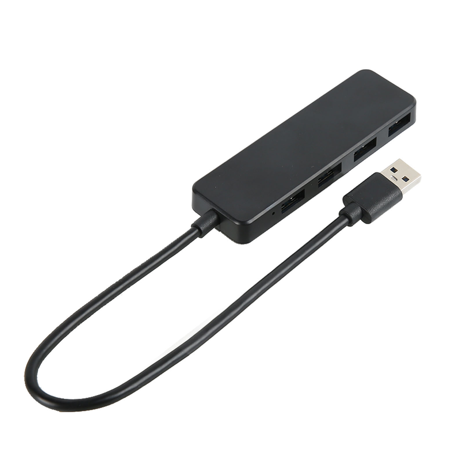 4 Port USB Hub, 5Gbps 4 Port USB3.0 Hub Black ABS  For Flash Drive