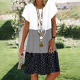 thumbnail image 2 of CHUANK Robes en Lin pour Femmes Été Grande Taille Manches Courtes Col en V Longueur Genou Robe Ample Décontractée Confortable Robe de Plage Soldes de Liquidation 2024, 2 of 7