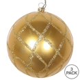 thumbnail image 2 of Vickerman MT198008D 4 in. Gold Candy Glitter Net Ornament - 3 per Bag, 2 of 3