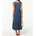 thumbnail image 3 of Robes Grande Taille Mode pour Femmes Col en V Sans Manches Uni Poches Robe à Empiècements à Enfiler Robes de Soirée pour Femmes Élégantes et Chic en Liquidation, 3 of 5