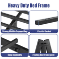 thumbnail image 4 of COMASACH 14 inch Queen Bed Frame, Easy Assembly, No Box Spring Needed, Heavy Duty Metal Platform Queen Size, Noise Free, Black, 4 of 6