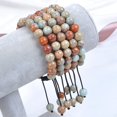thumbnail image 2 of Natural Healing Power Gemstone Crystal Beads Unisex Adjustable Macrame Bracelets 8mm,Imperial Jasper, 2 of 4