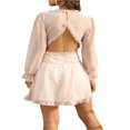 thumbnail image 1 of Robe à Motif Imprimé pour Femmes Manches Longues Col en V Profond Multiple Couches une-Pièce S/ M/ L/ TG, 1 of 5