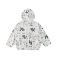thumbnail image 4 of Kids Sun Protection Zip Hoodie Lightweight Long Sleeve Rash Guard with Hood Swim Cover Up Light Gray 7 Years-8 Years, 4 of 4